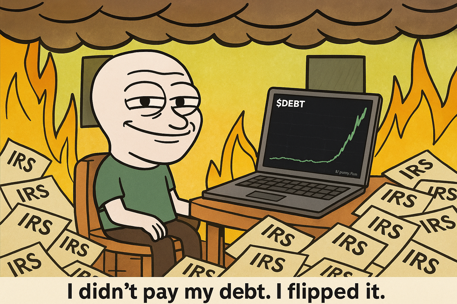 Chad Wojak choosing $DEBT over failing fiat systems